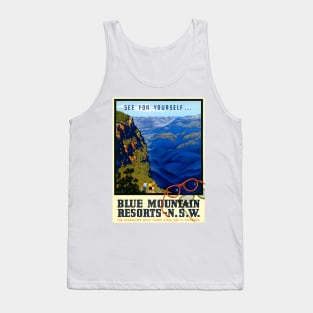 Vintage Travel Poster Australia Blue Mountains Tank Top